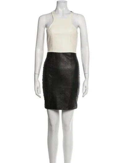 Pre-owned Mason Lambskin Mini Dress In Black/neutrals