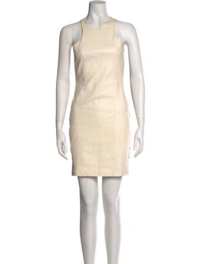 Pre-owned Mason Lambskin Mini Dress In Neutral