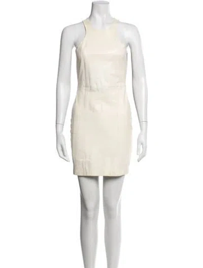 Pre-owned Mason Lambskin Mini Dress In Neutrals