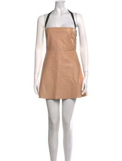 Pre-owned Mason Lambskin Mini Dress In Neutrals