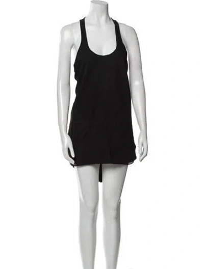 Pre-owned Mason Leather Mini Dress In Black