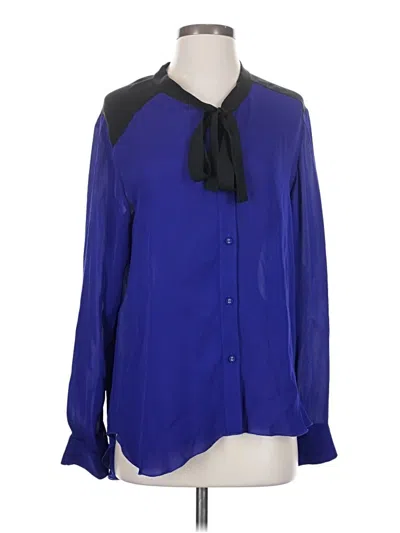 Pre-owned Mason Long Sleeve Blouse In Blue