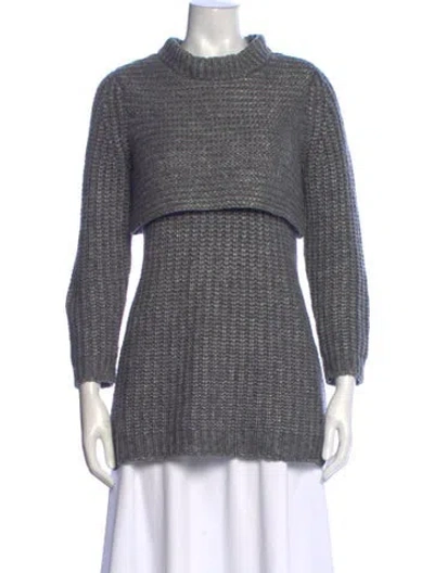 Pre-owned Mason Mock Neck Sweater In Gray