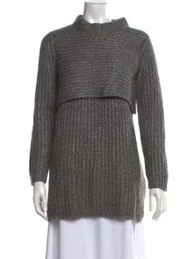 Pre-owned Mason Mock Neck Sweater In Grey