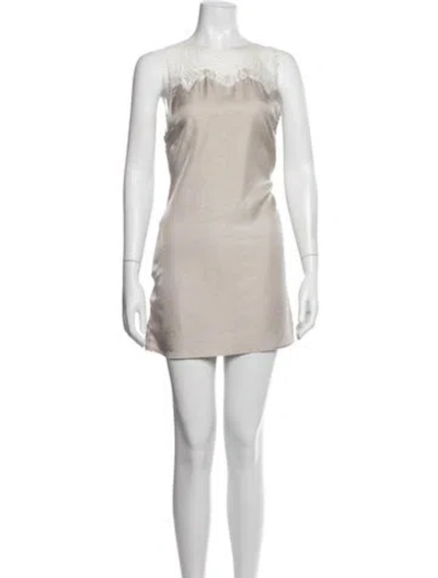 Pre-owned Mason Nylon Mini Dress In Neutrals