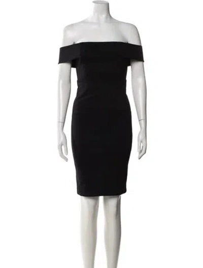 Pre-owned Mason Off-the-shoulder Knee-length Dress In Black