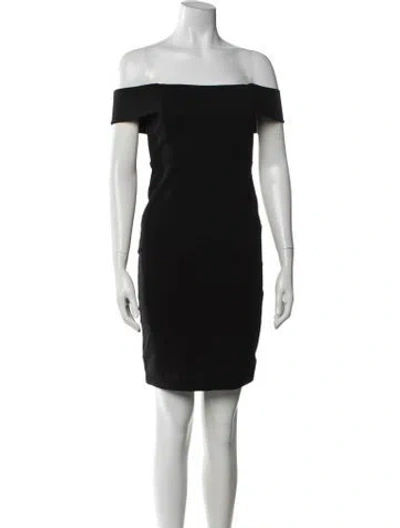 Pre-owned Mason Off-the-shoulder Mini Dress In Black