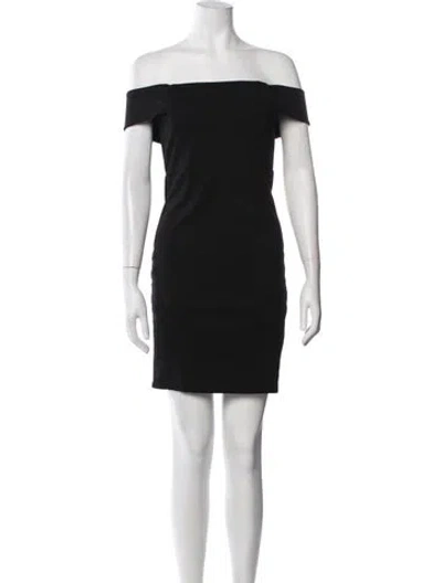 Pre-owned Mason Off-the-shoulder Mini Dress In Black