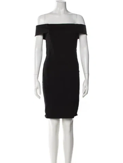 Pre-owned Mason Off-the-shoulder Mini Dress In Gray