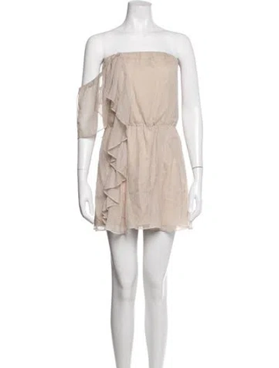 Pre-owned Mason Off-the-shoulder Mini Dress In Neutrals