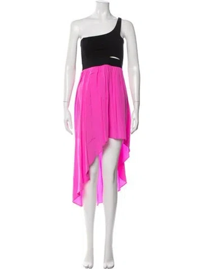 Pre-owned Mason One-shoulder Mini Dress In Pink