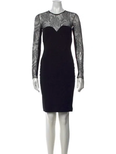 Pre-owned Mason Patterned Knee-length Dress In Black