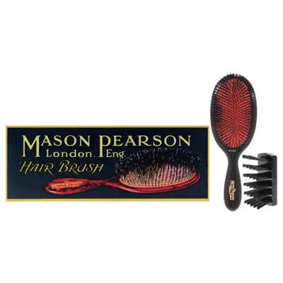 Mason Pearson Extra Large Pure Bristle Brush - B1 Dark Ruby By  For Unisex - 2 Pc Hair Brush And Clea In Brown