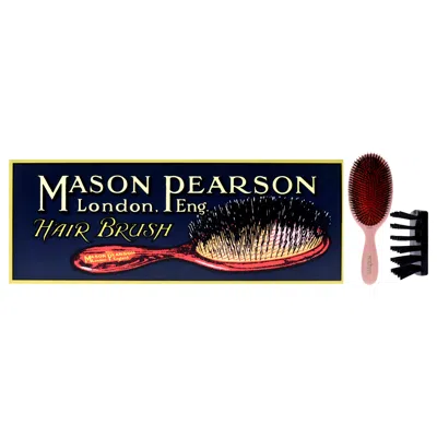 Mason Pearson Extra Large Pure Bristle Brush - B1 Pink By  For Unisex - 2 Pc Hair Brush, Cleaning Bru In White