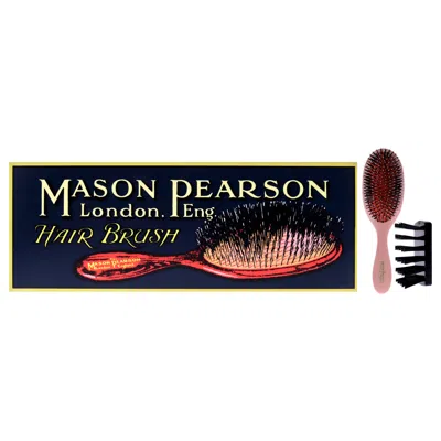 Mason Pearson Handy Bristle And Nylon Brush - Bn3 Pink For Unisex 2 Pc Hair Brush, Cleaning Brush In White