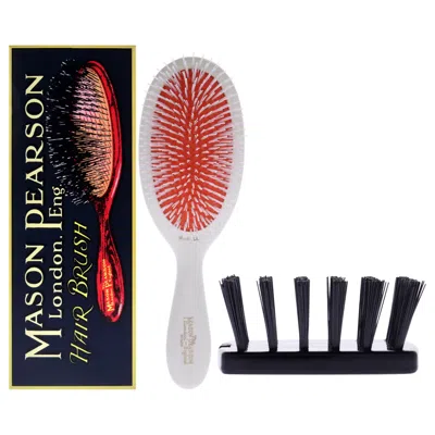 Mason Pearson Pocket Gentle Nylon Brush - Ng2 Ivory White By  For Unisex - 2 Pc Hair Brush, Cleaning