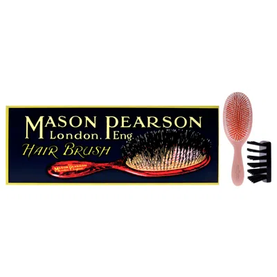 Mason Pearson Universal Nylon Brush - Nu2 Pink By  For Unisex - 2 Pc Hair Brush, Cleaning Brush In White