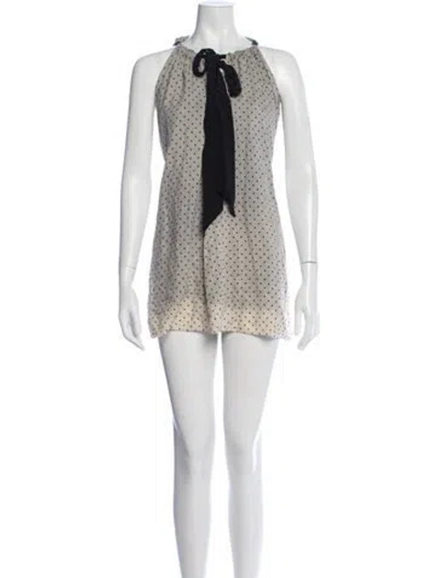 Pre-owned Mason Polka Dot Print Mini Dress In Neutral