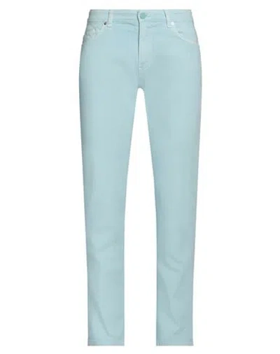 Mason's Man Jeans Sky Blue Size 33 Cotton, Elastomultiester, Elastane