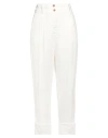 Mason's Woman Pants White Size 6 Linen, Viscose, Elastane