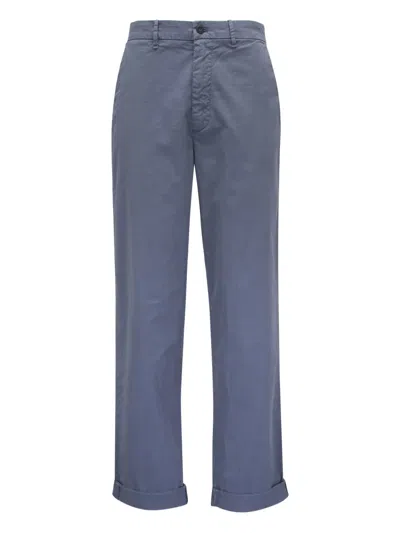 Mason's Turn-up Hem Trousers In Blue