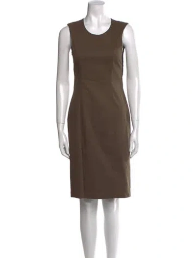 Pre-owned Mason Scoop Neck Knee-length Dress In Brown