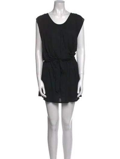 Pre-owned Mason Scoop Neck Mini Dress In Black