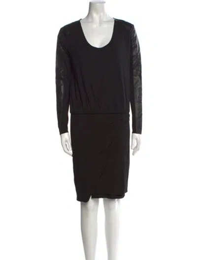 Pre-owned Mason Scoop Neck Mini Dress In Black