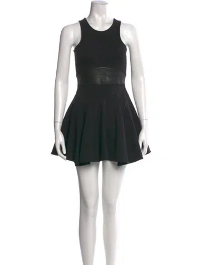 Pre-owned Mason Scoop Neck Mini Dress In Black