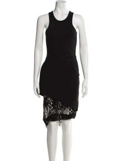 Pre-owned Mason Scoop Neck Mini Dress In Black