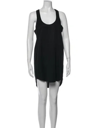 Pre-owned Mason Scoop Neck Mini Dress In Black