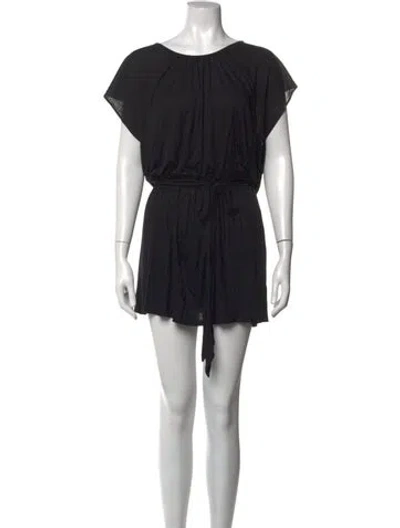 Pre-owned Mason Scoop Neck Mini Dress In Black