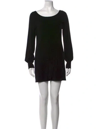 Pre-owned Mason Scoop Neck Mini Dress In Black