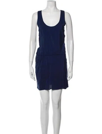 Pre-owned Mason Scoop Neck Mini Dress In Blue