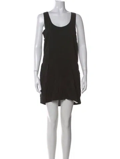 Pre-owned Mason Scoop Neck Mini Dress In Gray