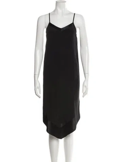 Pre-owned Mason Silk Knee-length Dress In Black