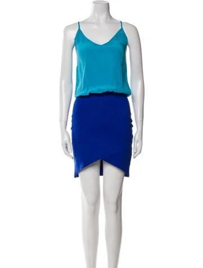 Pre-owned Mason Silk Knee-length Dress In Blue