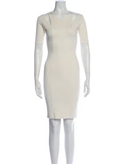 Pre-owned Mason Silk Knee-length Dress In Neutral