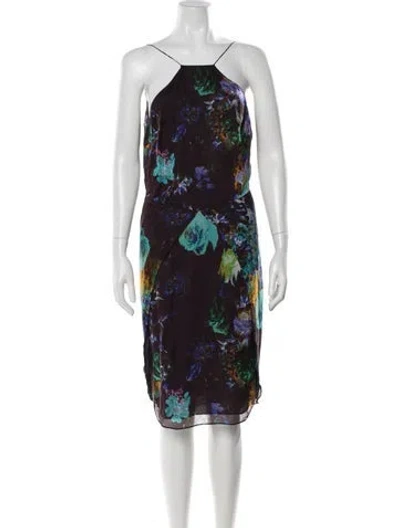 Pre-owned Mason Silk Knee-length Dress In Purple