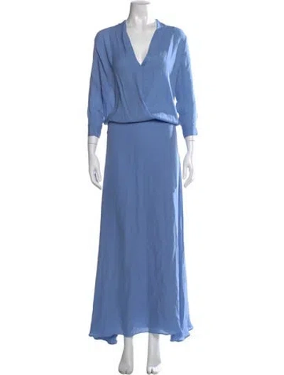 Pre-owned Mason Silk Long Dress In Blue