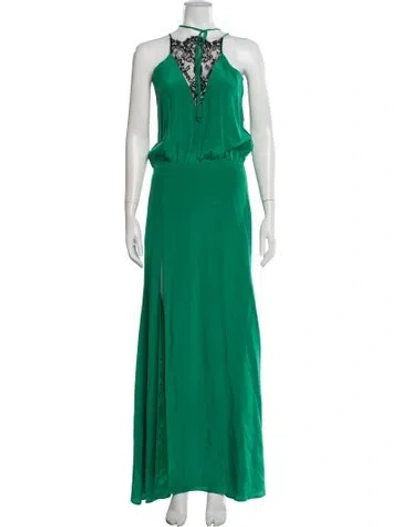 Pre-owned Mason Silk Long Dress In Green