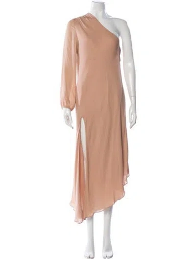 Pre-owned Mason Silk Long Dress In Neutral