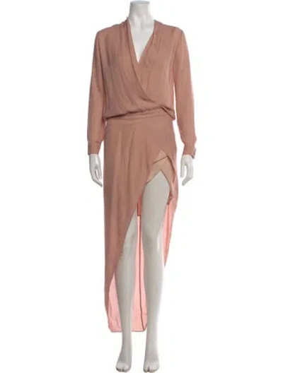 Pre-owned Mason Silk Long Dress In Pink
