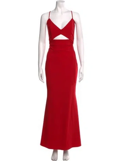 Pre-owned Mason Silk Long Dress In Red