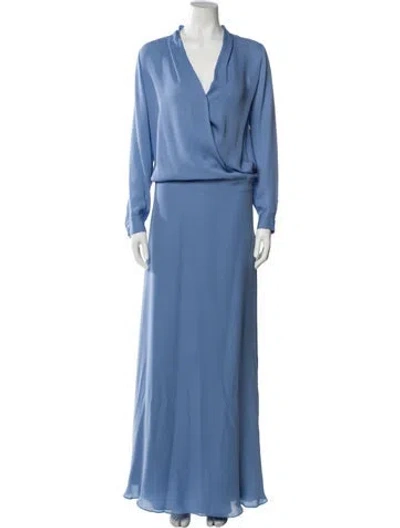 Pre-owned Mason Silk Long Dress W/ Tags In Blue