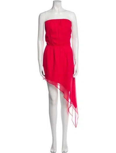 Pre-owned Mason Silk Midi Length Dress In Red