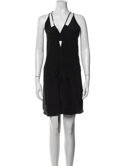 Pre-owned Mason Silk Mini Dress In Black
