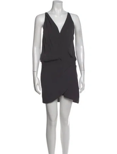 Pre-owned Mason Silk Mini Dress In Gray