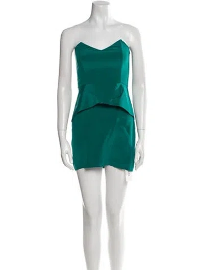 Pre-owned Mason Silk Mini Dress In Green