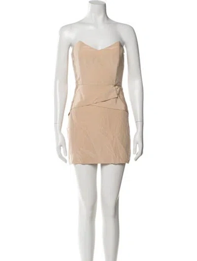 Pre-owned Mason Silk Mini Dress In Neutral